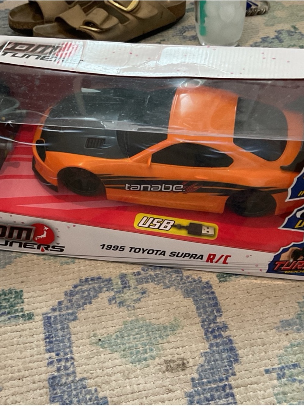 Tanabe Orange 1995 Toyota Supra R/C Kids Toy - USB Rechargeable